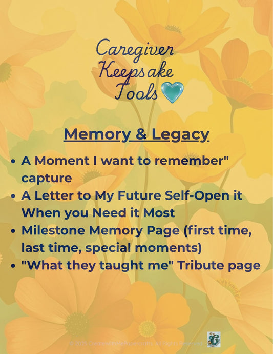 Caregiver Keepsake — Memory & Legacy Templates (8 pgs)