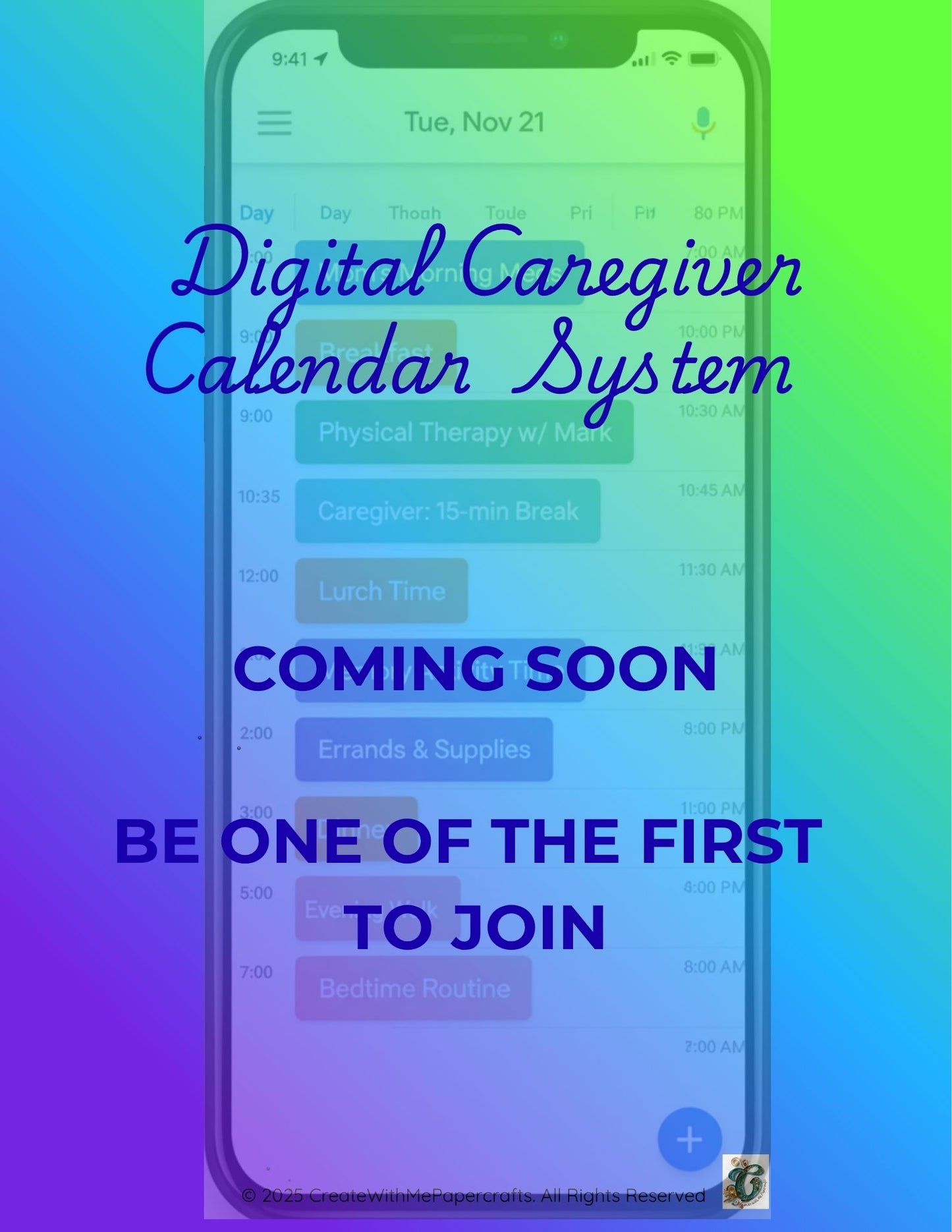 Digital Caregiver Calendar System - Coming Soon!