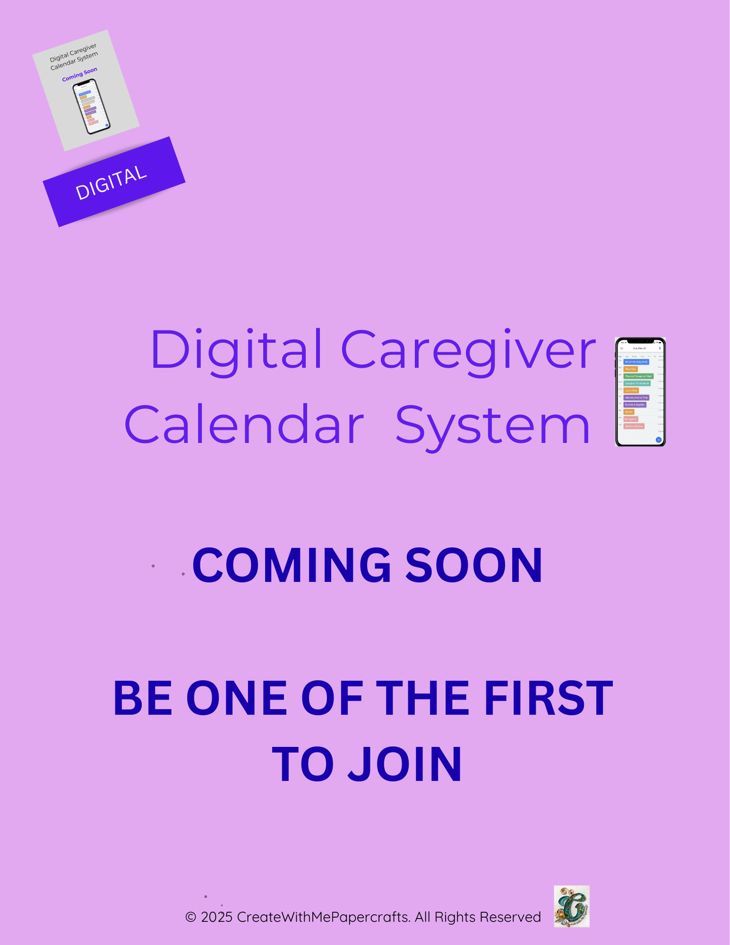 Digital Caregiver Calendar System - Coming Soon!